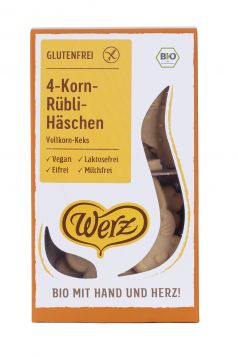 4 žitni polnozrnati zajčki, brez glutena - Werz, 100 g