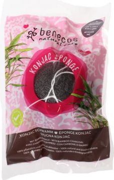 Konjac čistilna gobica z bambusovim ogljem za obraz- Benecos