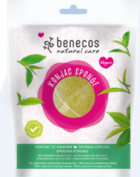 Konjac čistilna gobica z zelenim čajem za obraz- Benecos