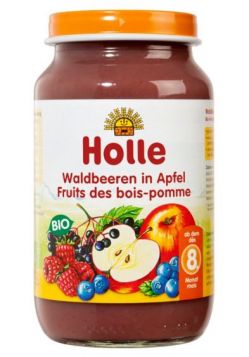 Otroška hrana - bio gozdni sadeži v jabolki po 8. mesecu - HOLLE, 220g