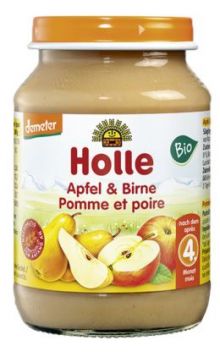 Otroška hrana - bio jabolko in hruška po 4. mesecu (demeter) - HOLLE, 190g
