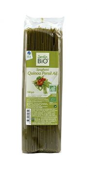 Špageti s kvinojo, peteršiljem in česnom - Jardin BIO