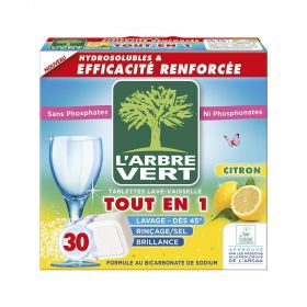 Tablete za strojno pomivanje posode 3v1 limona - L'ARBRE VERT, 30kom