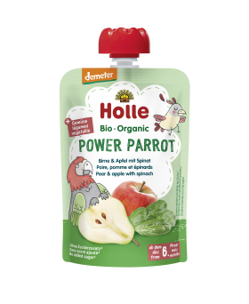 Napitek Power Parrot hruška, jabolko, špinača bio, 100g - HOLLE, 